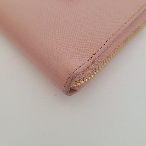 PRADA Saffiano Fiocco Orchidea Wallet Clutch Large Light Pink Zip Around Bow Box - Picture 11 of 13